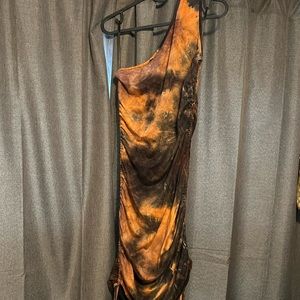 One Shoulder Tiedye Styled Dress